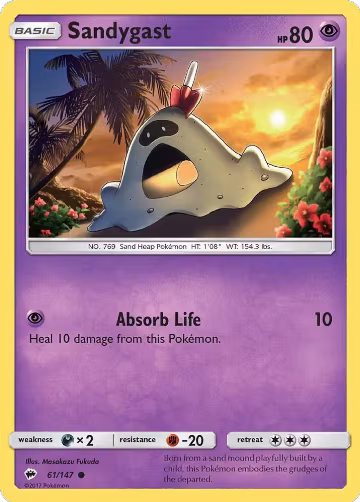Sandygast (61/147), SM - Burning Shadows — Pokémon card price