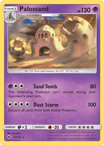 Palossand (62/147), SM - Burning Shadows — Pokémon card price