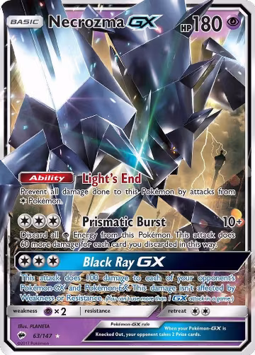 Necrozma GX (63/147), SM - Burning Shadows — Pokémon card price