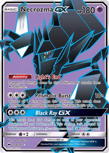 Necrozma GX (Full Art) (134/147), SM - Burning Shadows — Pokémon card price