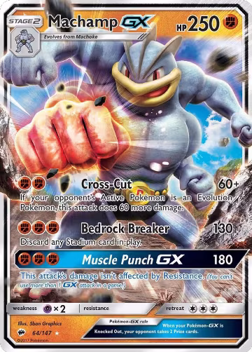 Machamp GX (64/147), SM - Burning Shadows — Pokémon card price