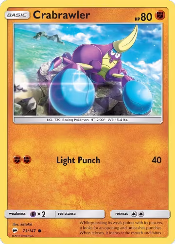 Crabrawler (73/147), SM - Burning Shadows — Pokémon card price