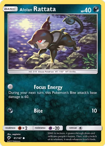 Alolan Rattata (81/147), SM - Burning Shadows — Pokémon card price