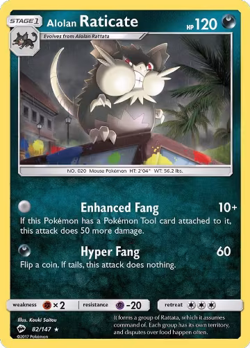 Alolan Raticate (82/147), SM - Burning Shadows — Pokémon card price