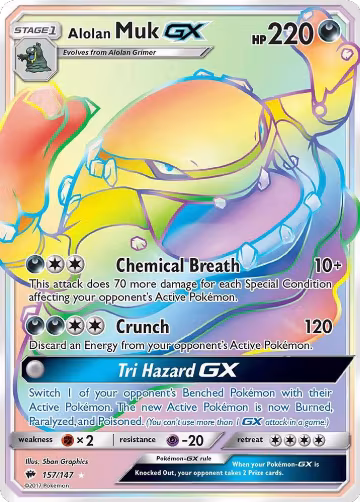 Alolan Muk GX (Secret) (157/147), SM - Burning Shadows — Pokémon card price