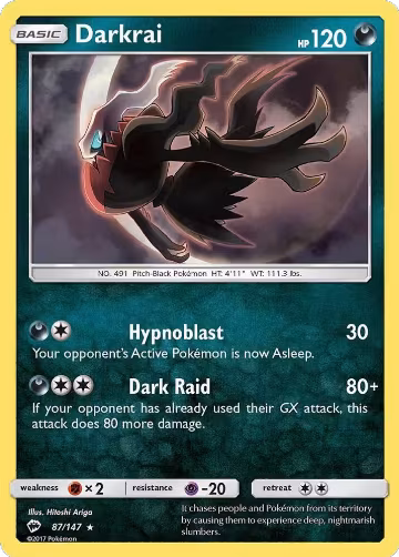 Darkrai (87/147), SM - Burning Shadows — Pokémon card price