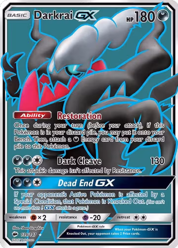 Darkrai GX (Full Art) (139/147), SM - Burning Shadows — Pokémon card price