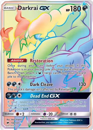 Darkrai GX (Secret) (158/147) — card price