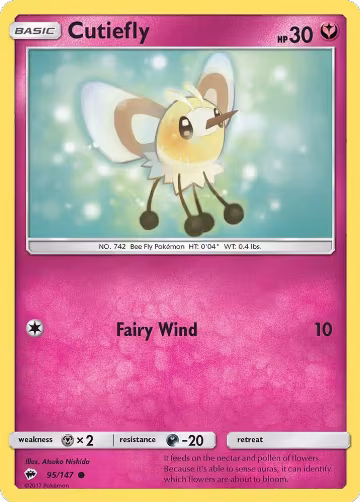 Cutiefly (95/147), SM - Burning Shadows — Pokémon card price