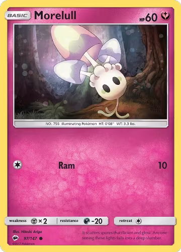 Morelull (97/147), SM - Burning Shadows — Pokémon card price