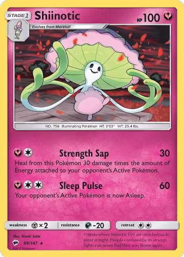 Shiinotic (98/147), SM - Burning Shadows — Pokémon card price