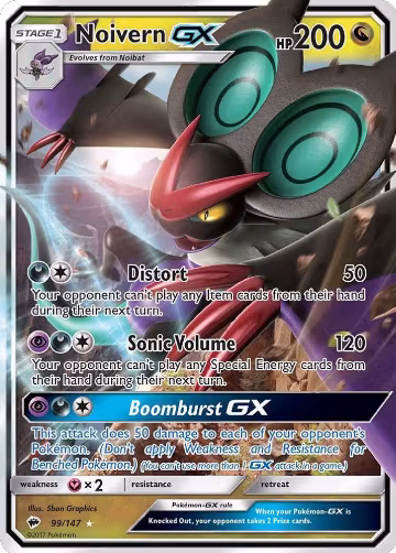 Noivern GX (99/147), SM - Burning Shadows — Pokémon card price