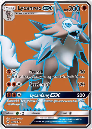 Lycanroc GX (Full Art) (136/147), SM - Burning Shadows — Pokémon card price
