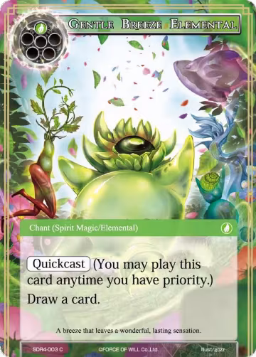 Gentle Breeze Elemental (SDR4-003), Reiya Cluster Starter Deck — Force of Will card price