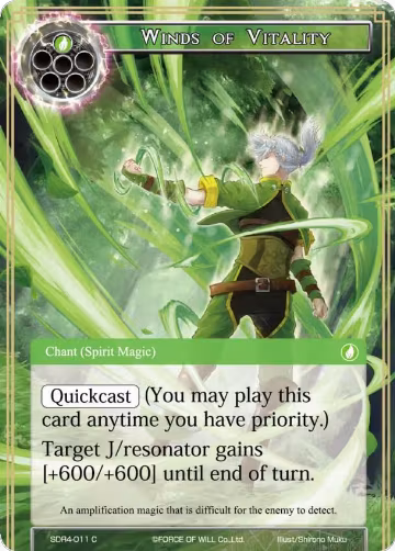 Winds of Vitality (SDR4-011), Reiya Cluster Starter Deck — Force of Will card price
