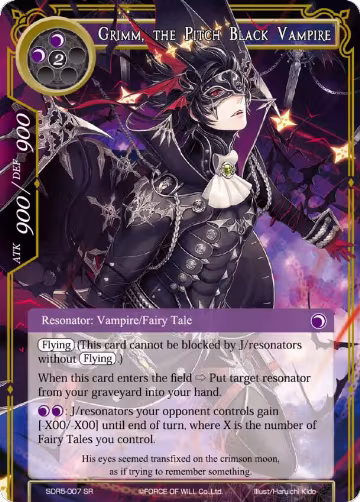 Grimm, the Pitch Black Vampire (SDR5-007), Reiya Cluster Starter Deck — Force of Will card price