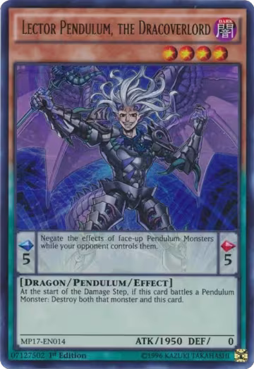 Lector Pendulum, the Dracoverlord (MP17-EN014), 2017 Mega-Tins Mega Pack — Yu-Gi-Oh! card price