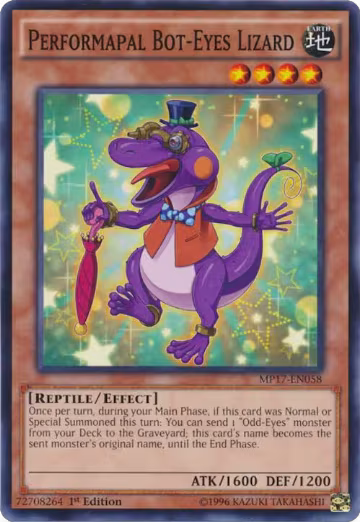 Performapal Bot-Eyes Lizard (MP17-EN058), 2017 Mega-Tins Mega Pack — Yu-Gi-Oh! card price