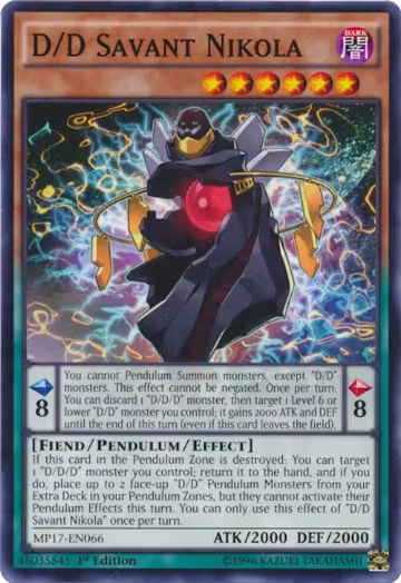 D/D Savant Nikola (MP17-EN066), 2017 Mega-Tins Mega Pack — Yu-Gi-Oh! card price