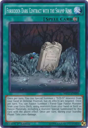 Forbidden Dark Contract with the Swamp King (MP17-EN099), 2017 Mega-Tins Mega Pack — Yu-Gi-Oh! card price