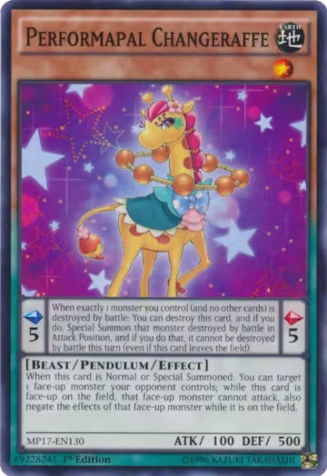 Performapal Changeraffe (MP17-EN130), 2017 Mega-Tins Mega Pack — Yu-Gi-Oh! card price