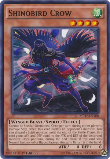 Shinobird Crow (MP17-EN188), 2017 Mega-Tins Mega Pack — Yu-Gi-Oh! card price