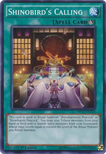 Shinobird's Calling (MP17-EN213), 2017 Mega-Tins Mega Pack — Yu-Gi-Oh! card price