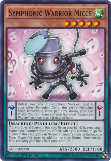 Symphonic Warrior Miccs (MP17-EN238), 2017 Mega-Tins Mega Pack — Yu-Gi-Oh! card price