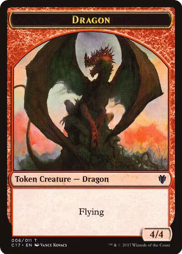 Dragon (006) // Gold Double-Sided Token (6 // 10), Commander 2017 — Magic card price
