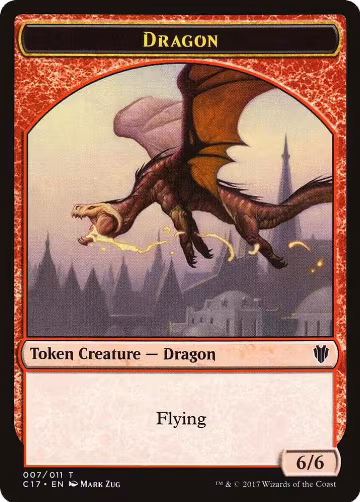 Dragon (007) // Gold Double-Sided Token (7 // 10), Commander 2017 — Magic card price