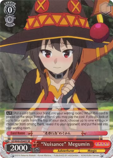 "Nuisance" Megumin (SR) (KS/W49-E040S SR), KonoSuba — Weiß Schwarz card price