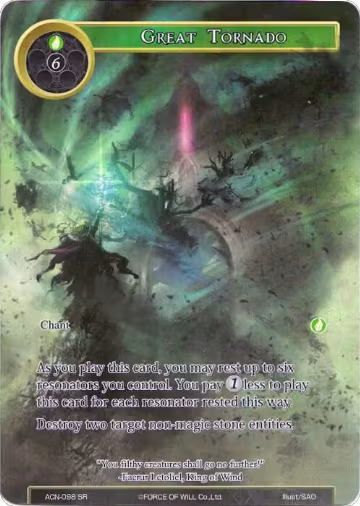 Great Tornado (Full Art) (ACN-098), Ancient Nights — Force of Will card price