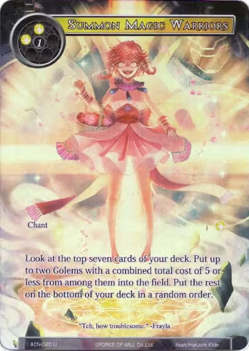 Summon Magic Warriors (Full Art) (ACN-025), Ancient Nights — Force of Will card price