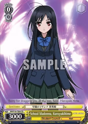 School Madonna, Kuroyukihime (AW/S18-TE04 TD), Accel World — Weiß Schwarz card price