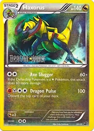 Haxorus - 16/20 (Dragon Vault) (016/020), Blister Exclusives — Pokémon card price