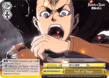 Yell of Rage (A) (AOT/S50-E023a CC), Attack on Titan Vol. 2 — Weiß Schwarz card price