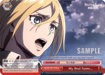 My Real Name... (SR) (AOT/S50-E082S SR), Attack on Titan Vol. 2 — Weiß Schwarz card price