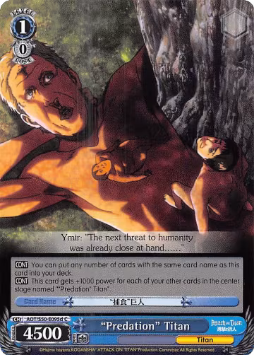 "Predation" Titan (D) (AOT/S50-E095d C), Attack on Titan Vol. 2 — Weiß Schwarz card price