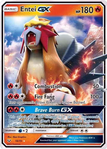 Entei GX (10/73), Shining Legends — Pokémon card price