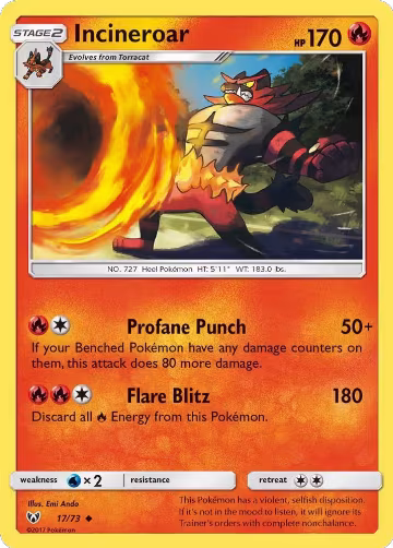 Incineroar (17/73), Shining Legends — Pokémon card price