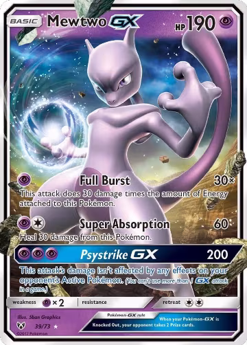 Mewtwo GX (39/73), Shining Legends — Pokémon card price