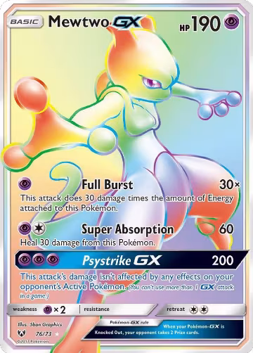 Mewtwo GX (Secret) (76/73) — card price
