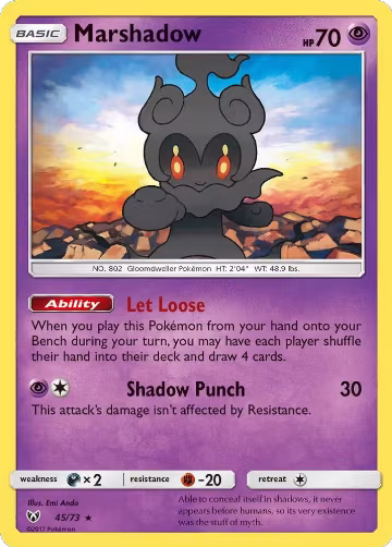 Marshadow (45/73), Shining Legends — Pokémon card price