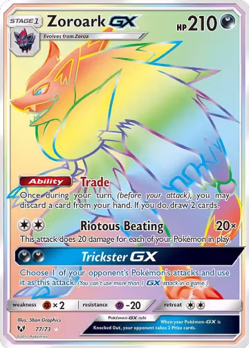 Zoroark GX (Secret) (77/73), Shining Legends — Pokémon card price