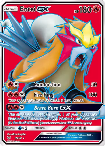 Entei GX (Full Art) (71/73), Shining Legends — Pokémon card price