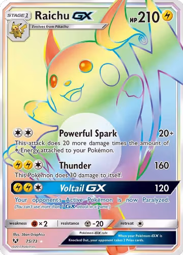 Raichu GX (Secret) (75/73) — card price
