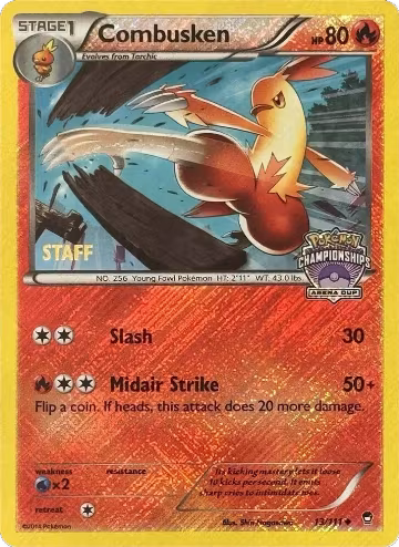 Combusken - 13/111 (Arena Cup Championships) [Staff] (013/111), League & Championship Cards — Pokémon card price