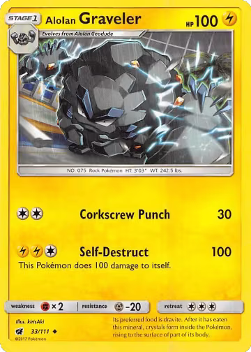 Alolan Graveler (33/111), SM - Crimson Invasion — Pokémon card price