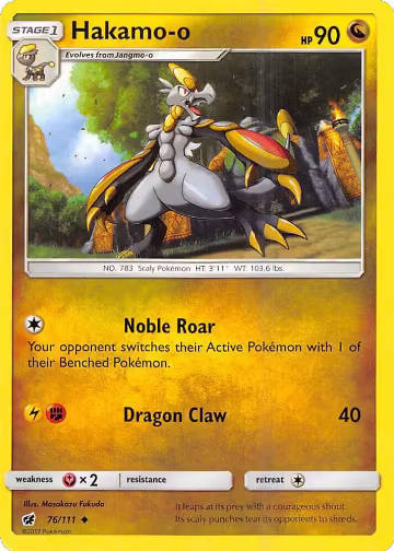Hakamo-o (76/111), SM - Crimson Invasion — Pokémon card price