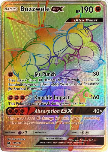 Buzzwole GX (Secret) (115/111), SM - Crimson Invasion — Pokémon card price